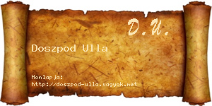 Doszpod Ulla névjegykártya